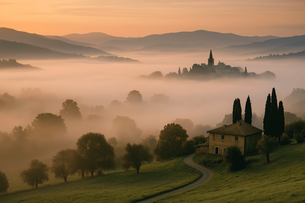 kabut pagi yang indah